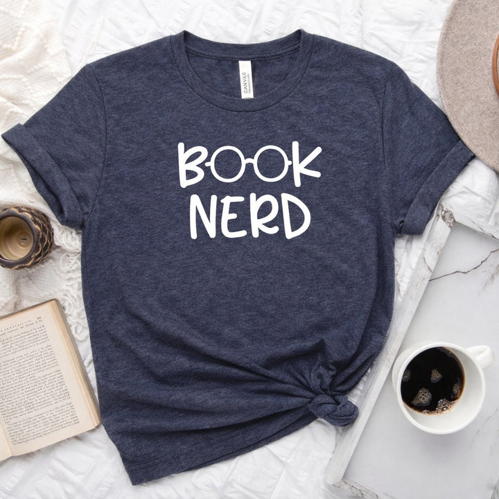 Book Nerd badge graphic unisex tee for book lovers