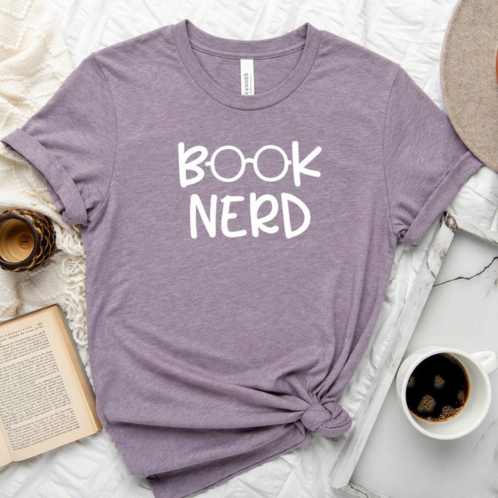 Book Nerd badge graphic unisex tee for book lovers