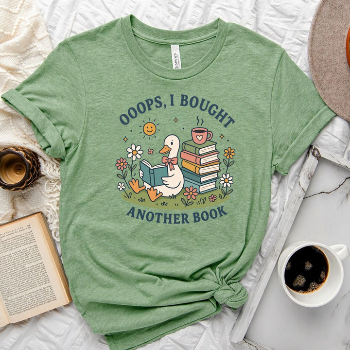 Ooops I Bought Another Book unisex tee with bookish graphic, perfect for readers and book lovers