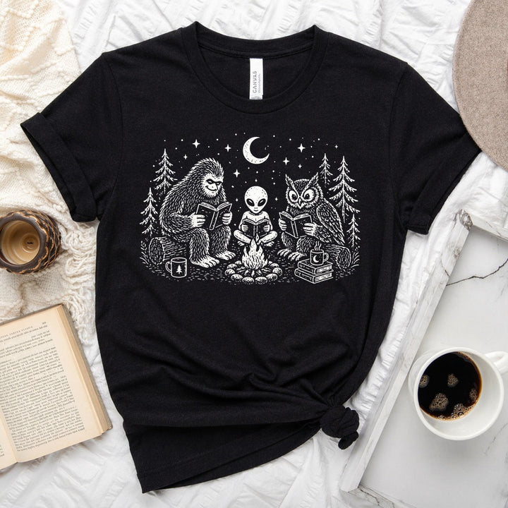 Midnight Book Club unisex tee with bookish graphic design, perfect for readers and book lovers