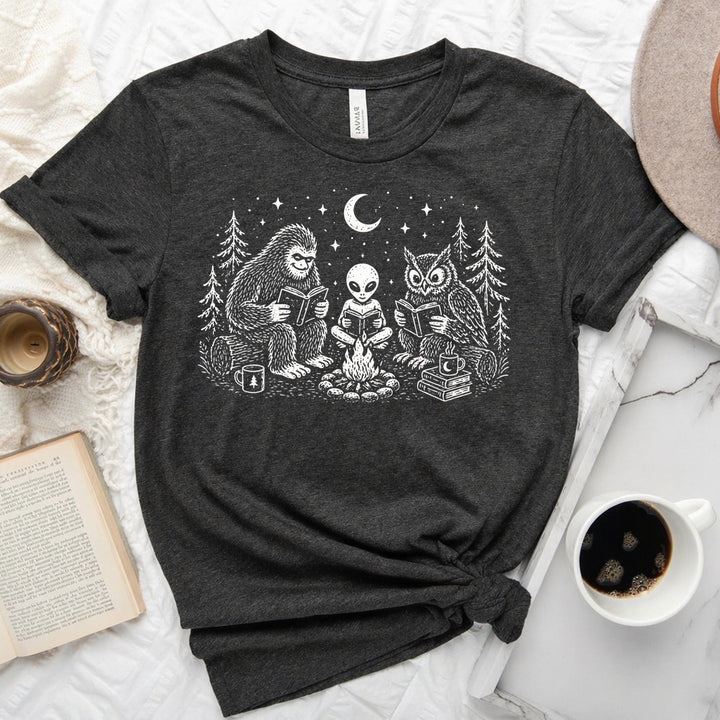 Midnight Book Club unisex tee with bookish graphic design, perfect for readers and book lovers
