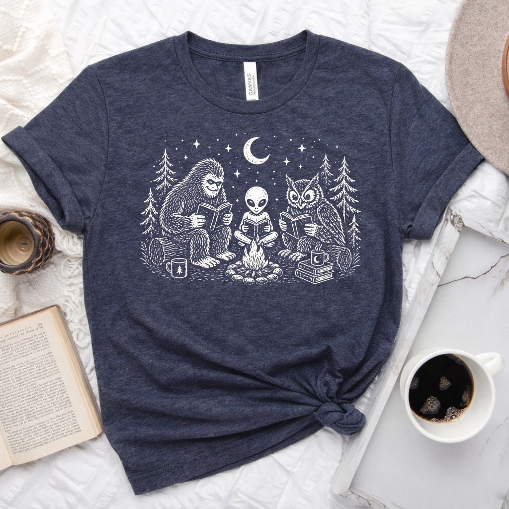 Midnight Book Club unisex tee with bookish graphic design, perfect for readers and book lovers
