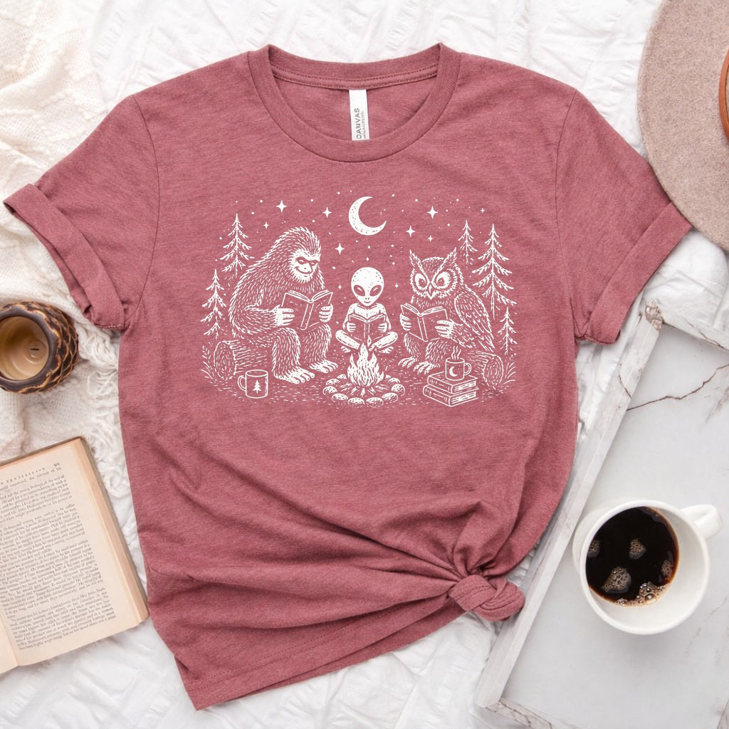 Midnight Book Club unisex tee with bookish graphic design, perfect for readers and book lovers
