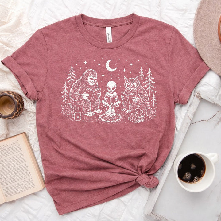 Midnight Book Club unisex tee with bookish graphic design, perfect for readers and book lovers