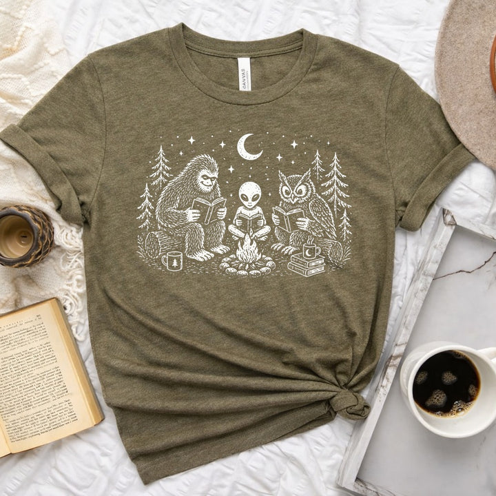 Midnight Book Club unisex tee with bookish graphic design, perfect for readers and book lovers