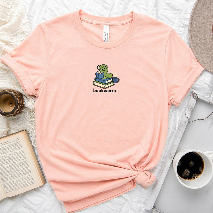Book Worm book lover unisex crew neck tee with bookish reading graphic