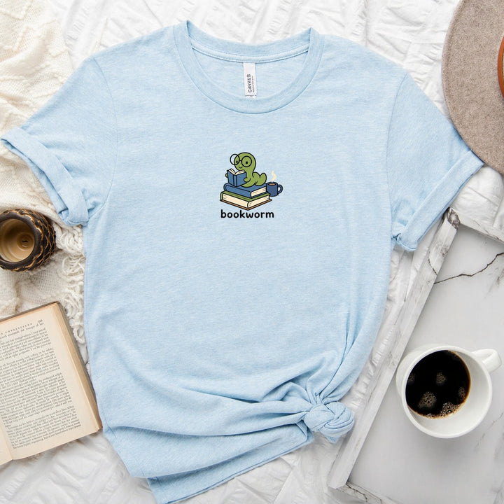Book Worm book lover unisex crew neck tee with bookish reading graphic