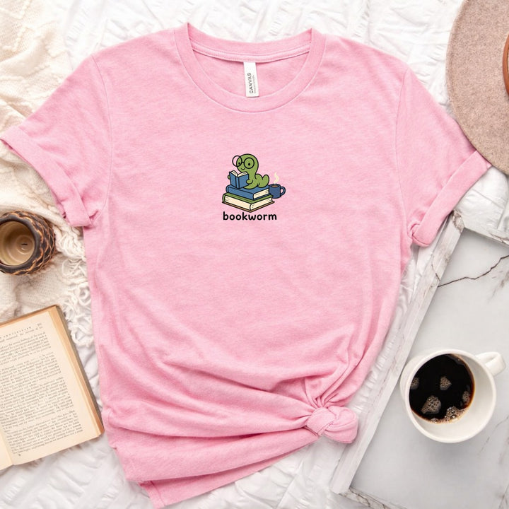 Book Worm book lover unisex crew neck tee with bookish reading graphic